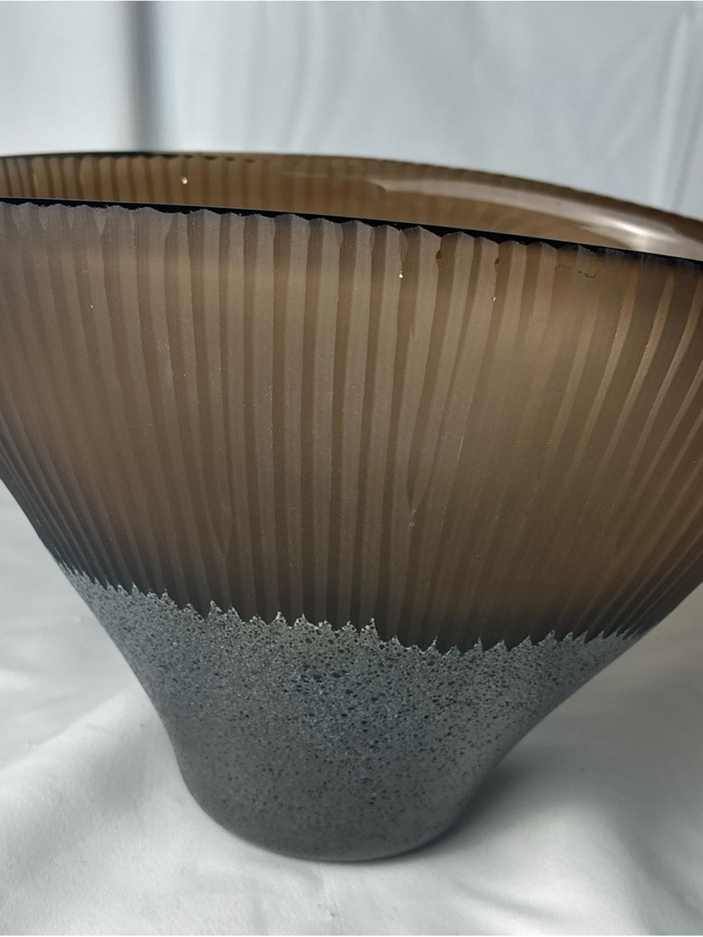 Thea Amber Glass Handblown Rare Centerpiece/Vase Elegant Collectible